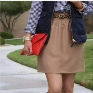 J. CREW Wool Blend Sidewalk Skirt Paperbag Cinch Waist Brown Preppy Size 6